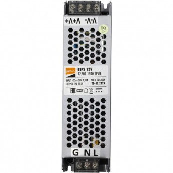 Блок питания JAZZWAY 5024397 для светодиодной ленты BSPS 150Вт 12.5А 12В IP20 Блок питания JAZZWAY 5024397 для светодиодной ленты BSPS 150Вт 12.5А 12В IP20